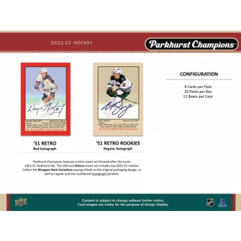 NHL pudełka karty hokejowe NHL 2022-23 Upper Deck Parkhurst Champions Hockey Hobby Box