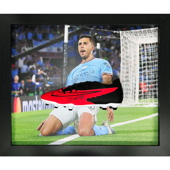 Słynni piłkarze kicker w ramce Manchester City FC Rodri Signed Boot (Framed)