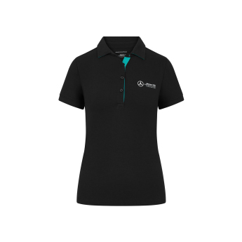 Mercedes AMG Petronas damska koszulka polo Small logo black F1 Team 2024