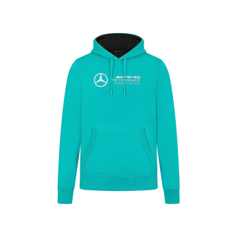 Mercedes AMG Petronas męska bluza z kapturem Logo Ultra Teal F1 Team 2024