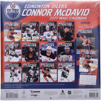 Edmonton Oilers kalendarz Connor McDavid #97 2023 Wall Calendar