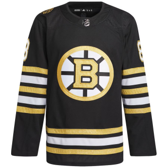 Boston Bruins hokejowa koszulka meczowa David Pastrnak #88 adidas Black 100th Anniversary Primegreen Authentic