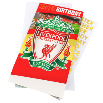 Liverpool kartka urodzinowa z naklejkami Personalised Birthday Card