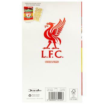 Liverpool kartka urodzinowa z naklejkami Personalised Birthday Card