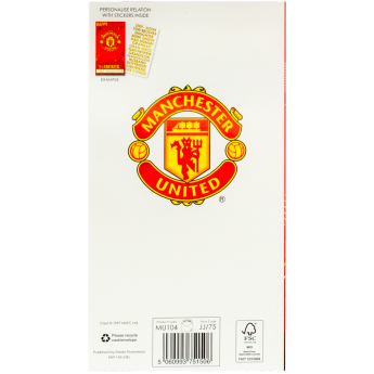 Manchester United kartka urodzinowa z naklejkami Personalised Birthday Card