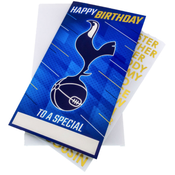 Tottenham kartka urodzinowa z naklejkami Personalised Birthday Card