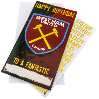 West Ham United życzenia urodzinowe Personalised Birthday Card