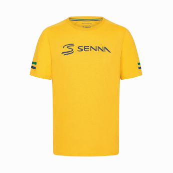 Ayrton Senna koszulka męska Stripe yellow 2024
