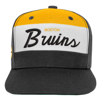 Boston Bruins dziecięca czapka flat Retro Script Color Block Adjustable Hat Black