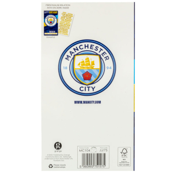 Manchester City życzenia Personalised Birthday Card