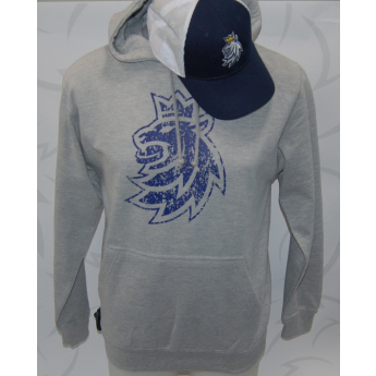 Reprezentacje hokejowe dziecięca bluza z kapturem Czech Ice Hockey grey logo lion patina