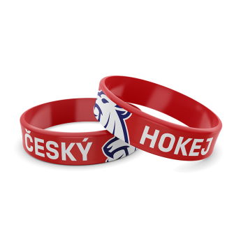 Reprezentacje hokejowe dziecięca bransoletka silikonowa Czech republic lion”s head red