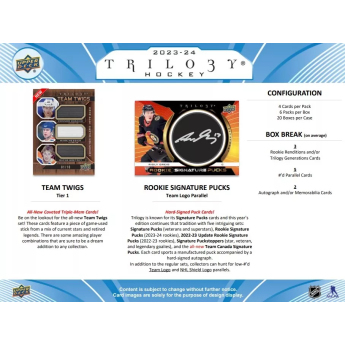 NHL pudełka karty hokejowe NHL 2023-24 Upper Deck Trilogy Hobby Box