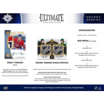 NHL pudełka karty hokejowe NHL 2022-23 Upper Deck Ultimate Hobby Box