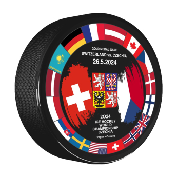 Reprezentacje hokejowe krążek Ice Hockey World Championship Czechia MS 2024 Dueling 26.5.2024 Switzerland vs. Czechia Signature edition