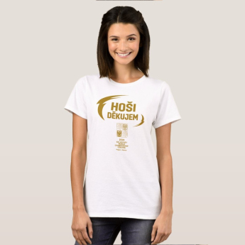 Reprezentacje hokejowe koszulka damska HOŠI DĚKUJEM Ice Hockey World Championship Czechia MS 2024 GOLD EDITION White