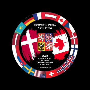 Reprezentacje hokejowe krążek Ice Hockey World Championship Czechia MS 2024 Dueling 12.5.2024 Denmark vs. Canada