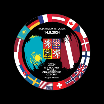 Reprezentacje hokejowe krążek Ice Hockey World Championship Czechia MS 2024 Dueling 14.5.2024 Kazakhstan vs. Latvia