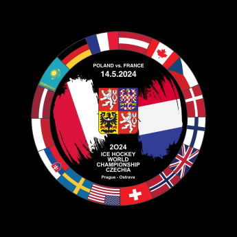 Reprezentacje hokejowe krążek Ice Hockey World Championship Czechia MS 2024 Dueling 14.5.2024 Poland vs. France