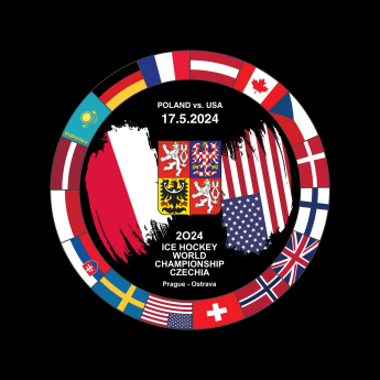 Reprezentacje hokejowe krążek Ice Hockey World Championship Czechia MS 2024 Dueling 17.5.2024 Poland vs. USA