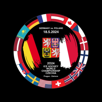 Reprezentacje hokejowe krążek Ice Hockey World Championship Czechia MS 2024 Dueling 18.5.2024 Germany vs. Poland