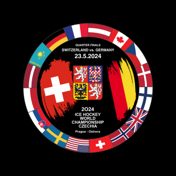 Reprezentacje hokejowe krążek Ice Hockey World Championship Czechia MS 2024 Dueling 23.5.2024 Switzerland vs. Germany