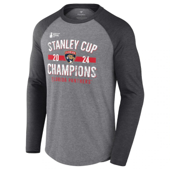 Florida Panthers męska koszulka z długim rękawem 2024 Stanley Cup Champions Throwback Tri-Blend Raglan Long Sleeve