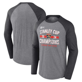 Florida Panthers męska koszulka z długim rękawem 2024 Stanley Cup Champions Throwback Tri-Blend Raglan Long Sleeve