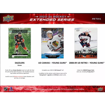 NHL pudełka karty hokejowe NHL 2023-24 Upper Deck Extended Series Hockey Blaster Box