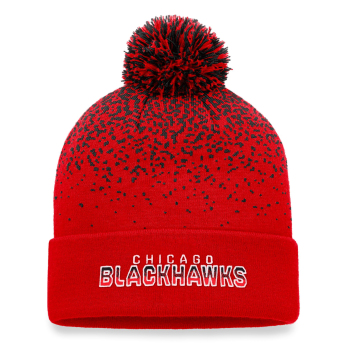 Chicago Blackhawks czapka zimowa Iconic Gradiant Beanie Cuff with Pom Athletic Red-Black