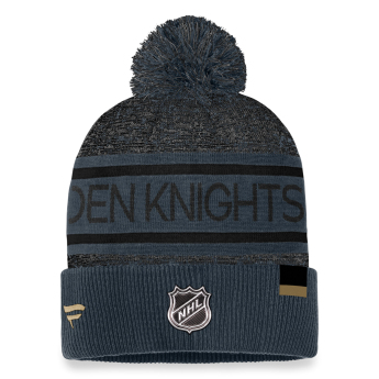 Vegas Golden Knights czapka zimowa Authentic Pro Rink Heathered Cuffed Pom Knit