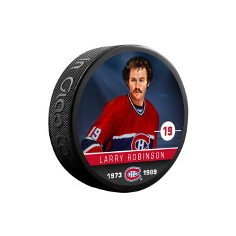 Montreal Canadiens krążek Larry Robinson #19 Souvenir Collector Hockey Puck
