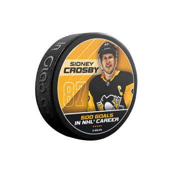 Pittsburgh Penguins krążek Sidney Crosby #87 500 Goals Scored Souvenir Hockey Puck In Cube