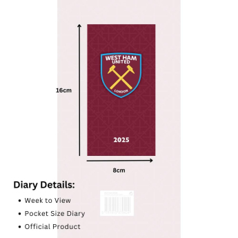 West Ham United notatnik Slim 2025