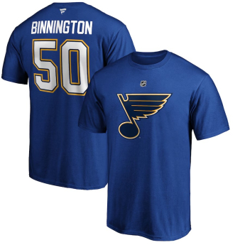 St. Louis Blues koszulka męska Jordan Binnington #50 Stack Logo Name & Number