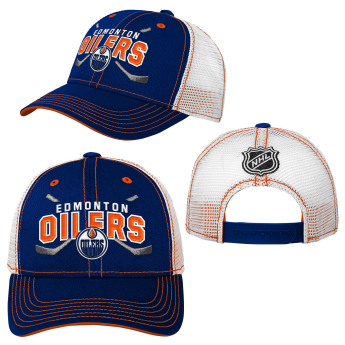Edmonton Oilers dziecięca czapka baseballowa Lockup Meshback Adjustable