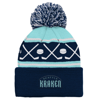 Seattle Kraken czapka zimowa dziecięca Face-Off Cuff Pom