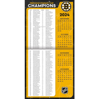 Boston Bruins kalendarz 2025 Wall Calendar