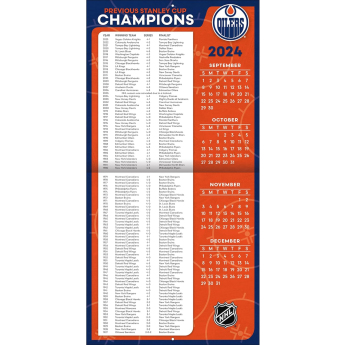 Edmonton Oilers kalendarz 2025 Wall Calendar