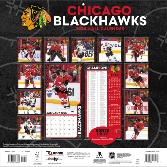 Chicago Blackhawks kalendarz 2025 Wall Calendar