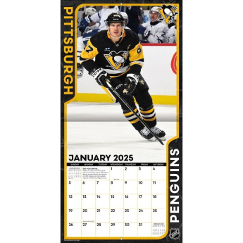 Pittsburgh Penguins kalendarz Sidney Crosby #87 2025 Wall Calendar