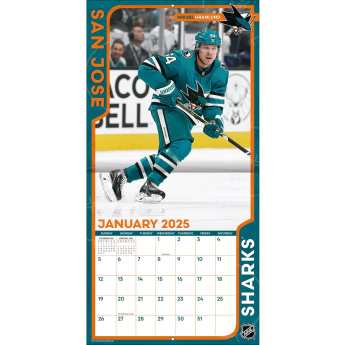 San Jose Sharks kalendarz 2025 Wall Calendar