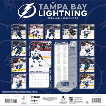 Tampa Bay Lightning kalendarz 2025 Wall Calendar