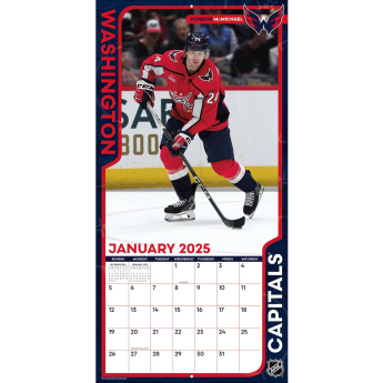 Washington Capitals kalendarz 2025 Wall Calendar
