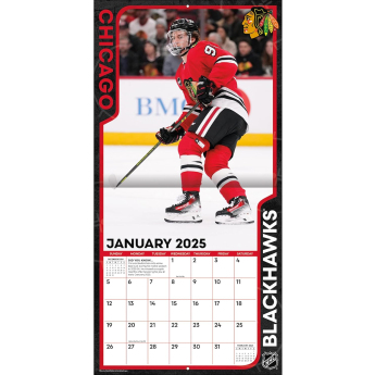 Chicago Blackhawks kalendarz Connor Bedard 2025 Wall Calendar