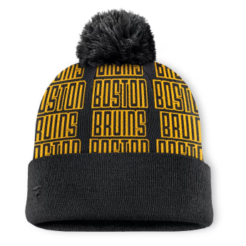 Boston Bruins czapka zimowa Fundamental Empty Net Cuffed Knit Hat with Pom Black