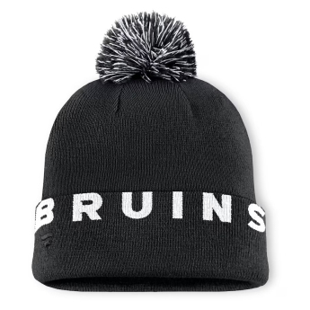 Boston Bruins czapka zimowa Fundamental High Stick Cuffed Knit Hat with Pom Black