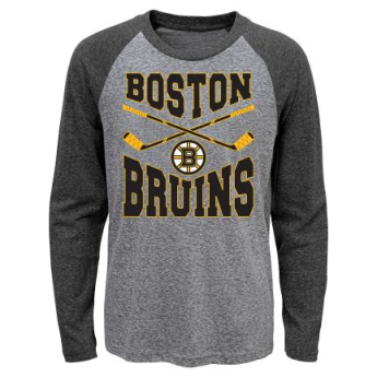 Boston Bruins dziecięcka koszulka z długim rękawem Cross Stick Ls Triblend Raglan