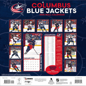 Columbus Blue Jackets kalendarz 2025 Wall Calendar