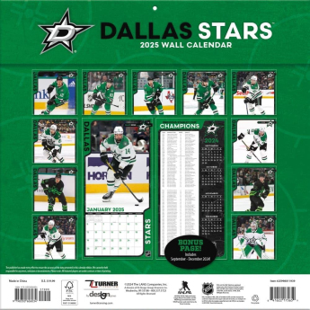 Dallas Stars kalendarz 2025 Wall Calendar